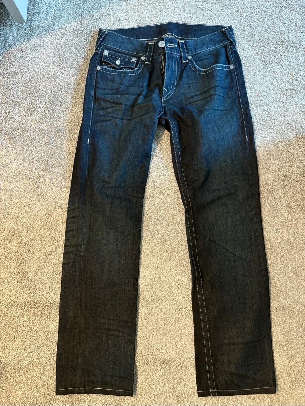 True Religion Men's Slim Dark Blue Jeans
